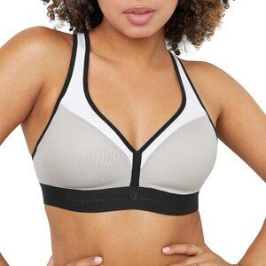 Champion Oxford Grey Heather White Black Curvy Moderate Low Cut Sports Bra